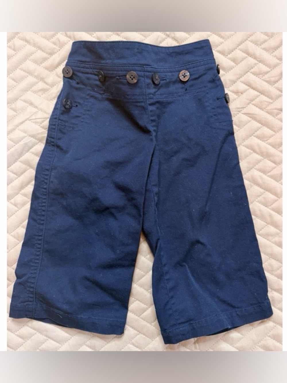 Polo by Ralph Lauren Navy Button-Accent Kids wide leg pants